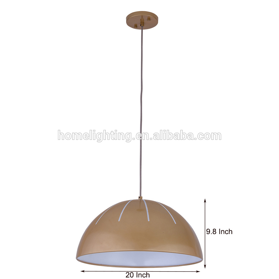 JLP-196 Antique Brass Bowl Pendant Hanging Lighting Fixture For Hotel Guest Room