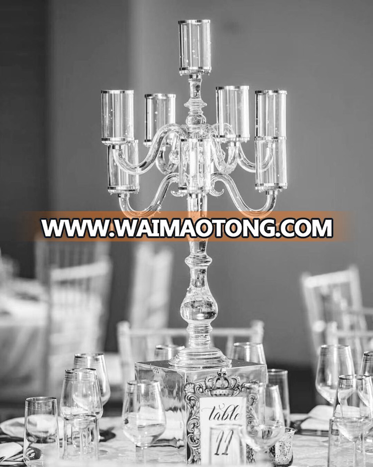 wedding decoration wholesale crystal candelabra with 9 arm