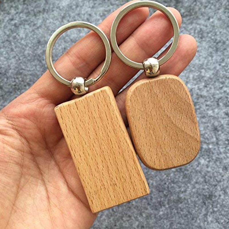 Custom wholesale DIY Blank  Wooden Key Chain best gifts Keychains