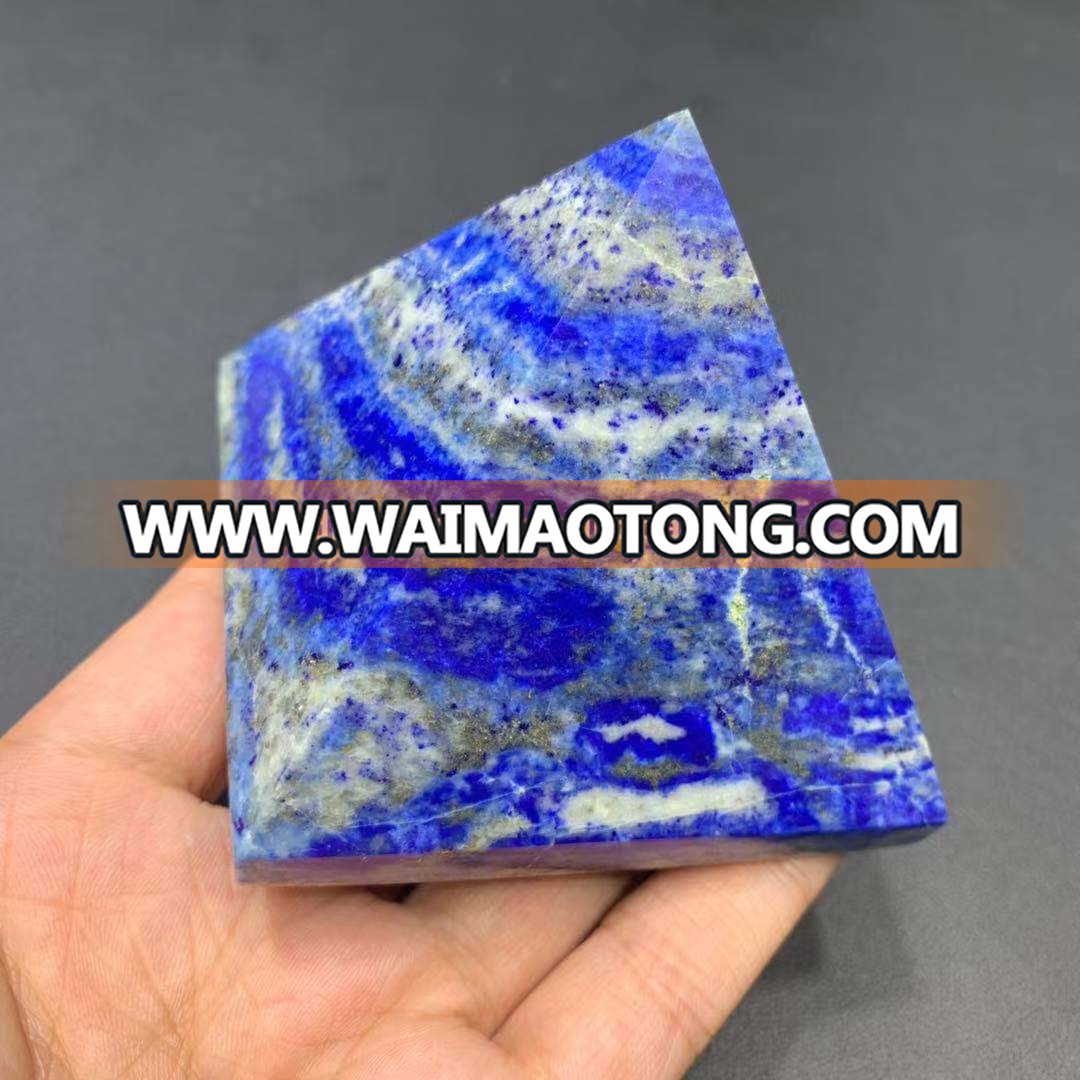 wholesale natural lapis lazuli crystal stone pyramid blue crystal stone healing reiki for decoration