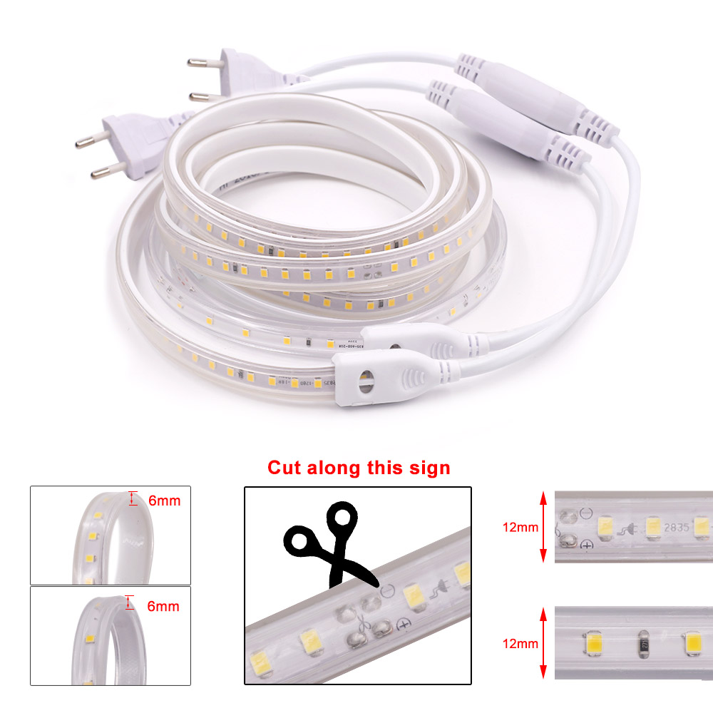 Popular Led Strip SMD 2835-120P 220V LED flex tape rope light LED strip indoor outdoor decoration