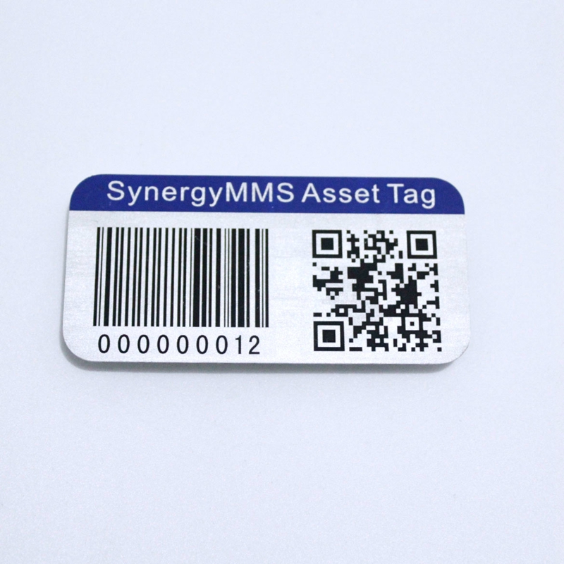 Custom Asset tags for Equipment anodized aluminum Barcode serial numbers 3M adhesive