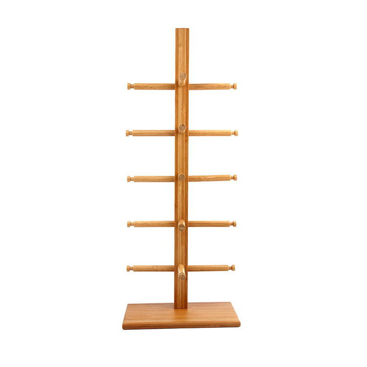 5 Layers Single Row DIY Demountable Sunglasses Holder Glasses Stand Shelf Bamboo Display  Rack