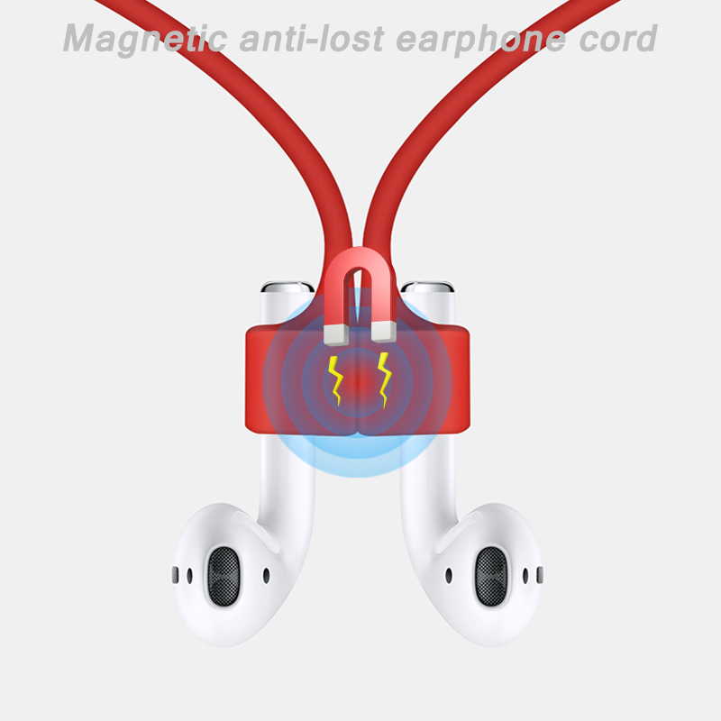 Magnetic Headphone Cord For Airpods 1 2 Anti lost Silicone Rope Strap For Apple Earphone Accessory Air Pod Wire Soft Cable