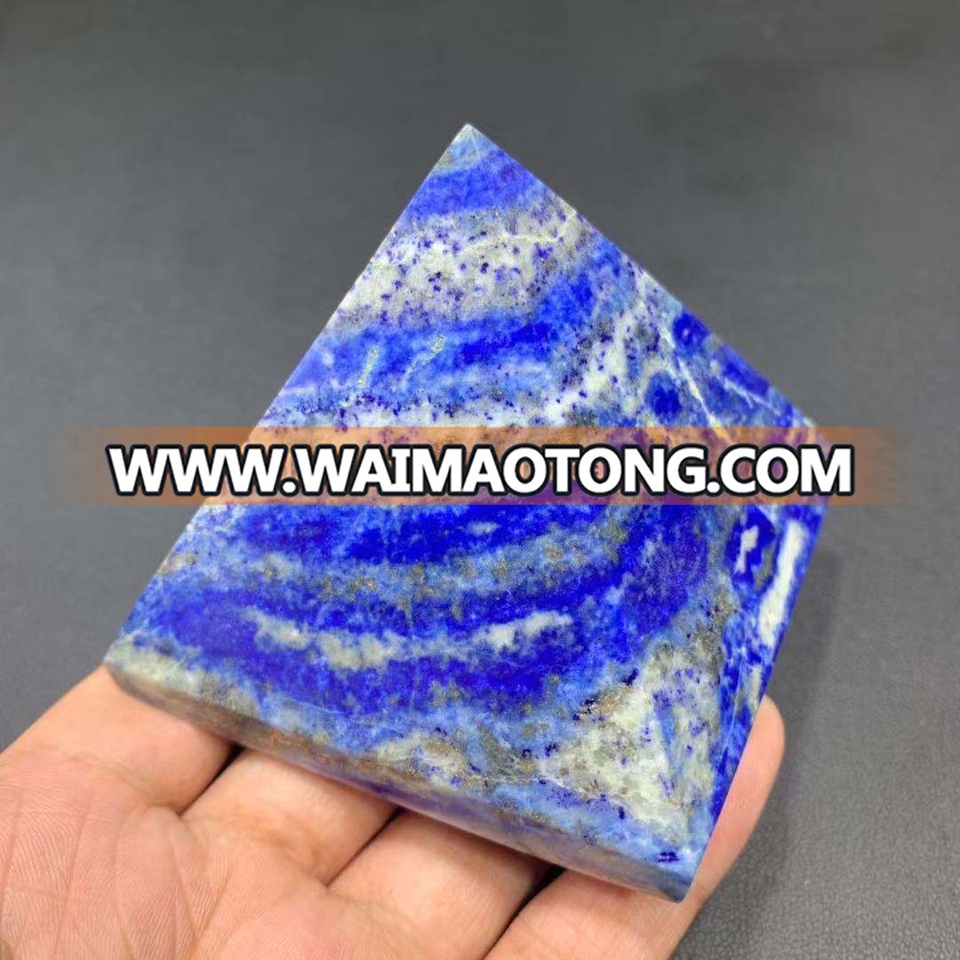 wholesale natural lapis lazuli crystal stone pyramid blue crystal stone healing reiki for decoration