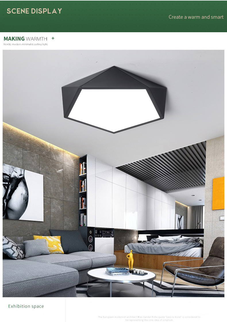 Geometric Shape Ceiling Fixtures Nordic Modern LED Ceiling Light