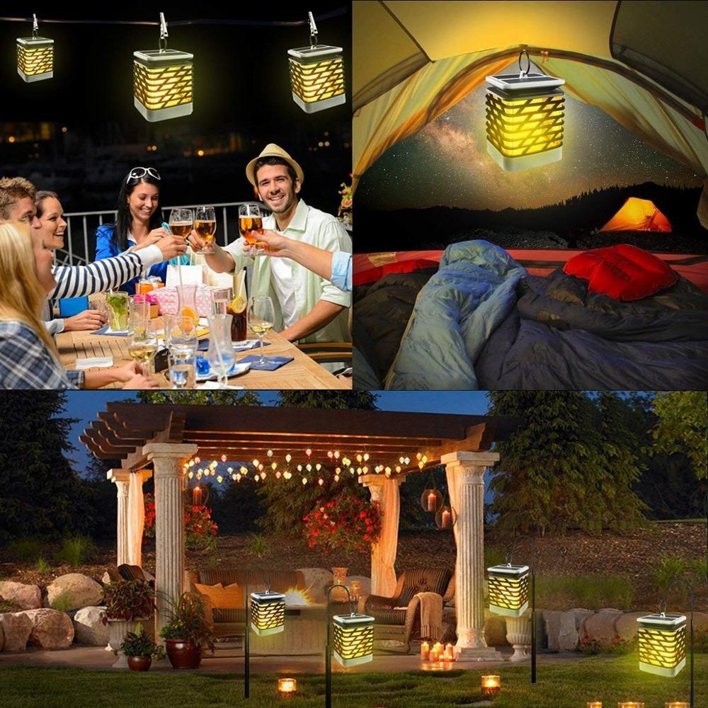 Solar Lights Waterproof Flickering Flames lantern Lights Outdoor Landscape Decoration