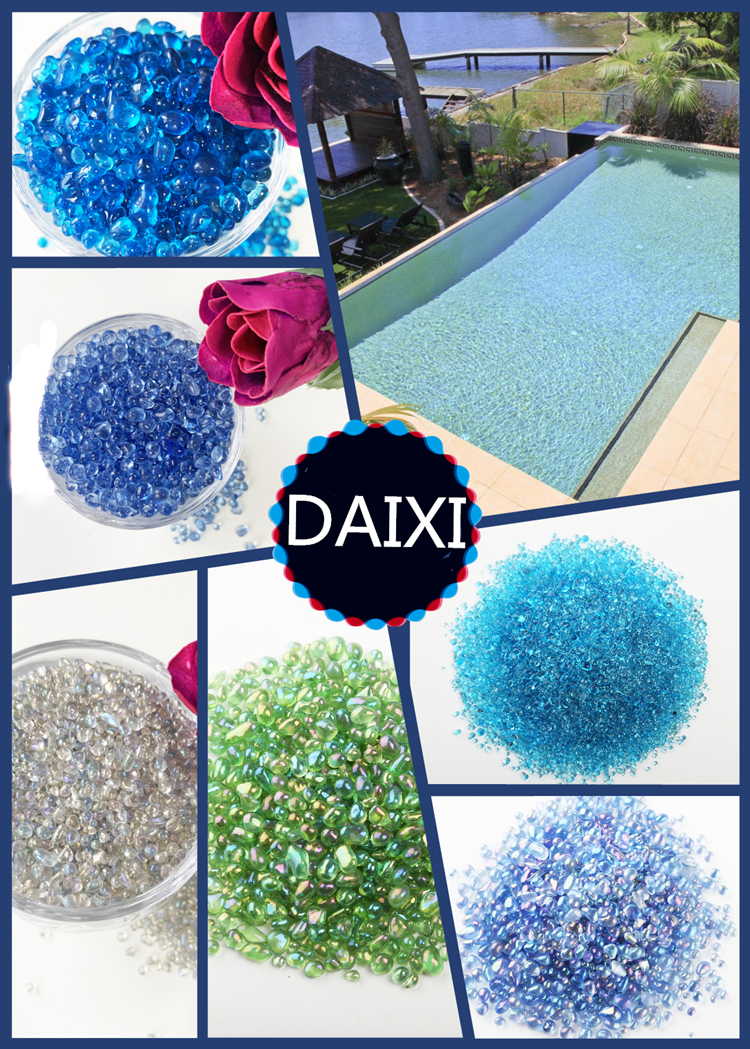 1-3mm 2-4mm colorful  Decorative Irregular swimming pool finish iridescent beads