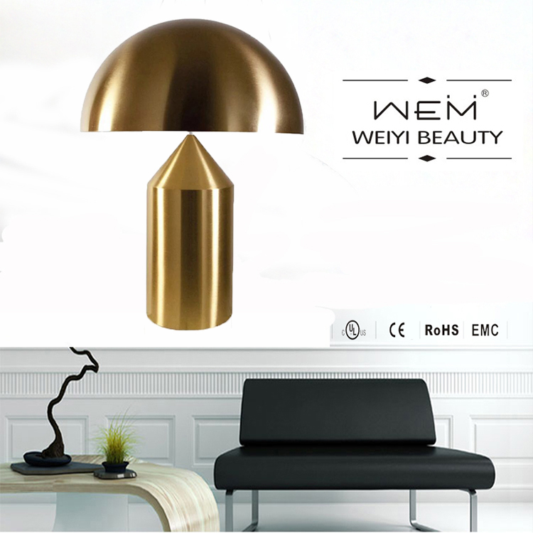 Nordic postmodern designer with creative mushroom table lamp for stylish metal living room bedroom hotel bedside lamp