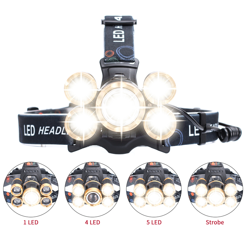 High Power LED Aluminum Zoom Headlamp Adjustable Headlight Head Flashlight Head Lamp