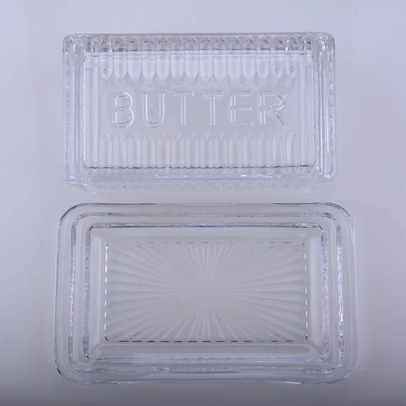 home basic clear glass butter dish