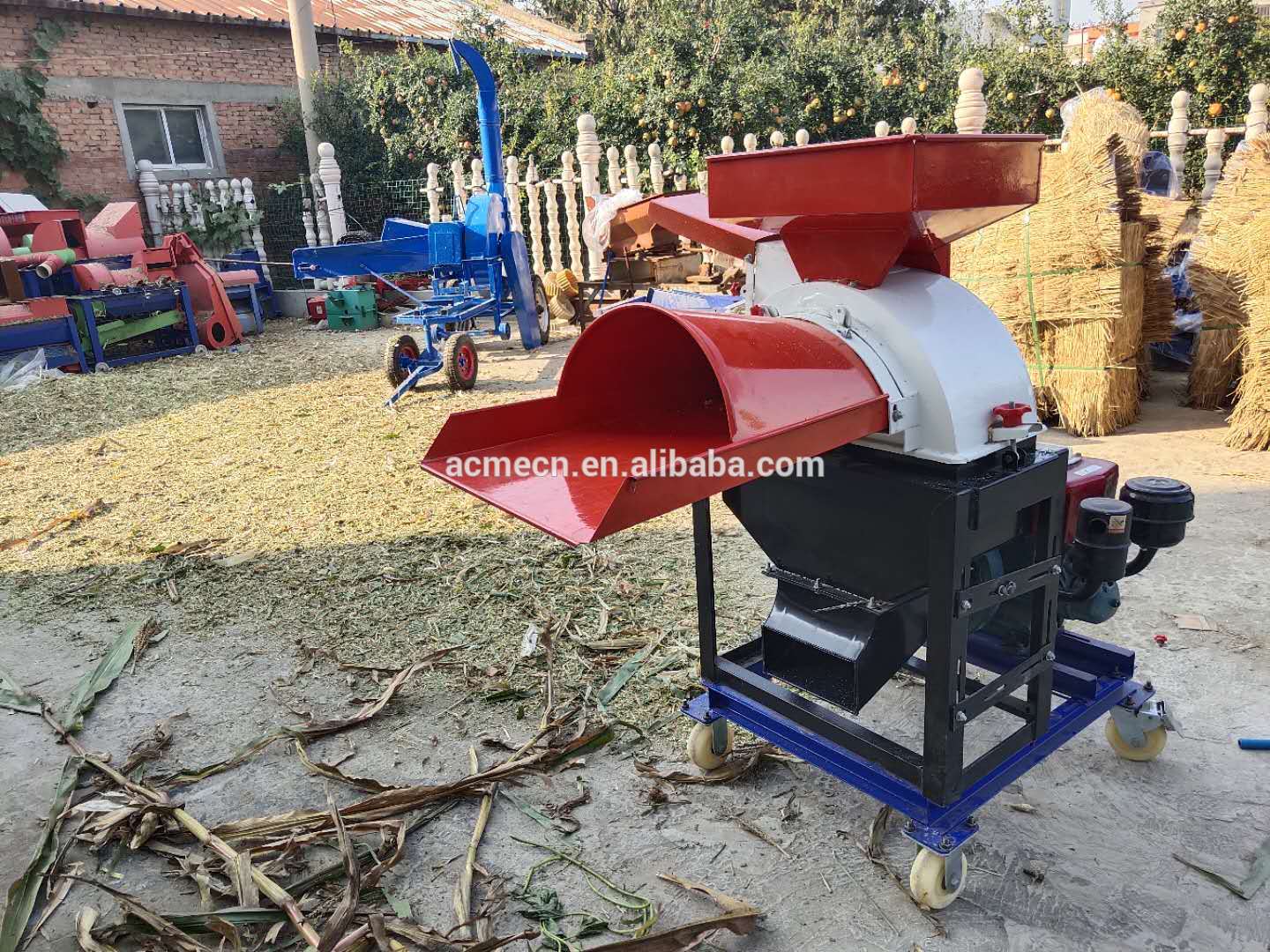 Grass Chopper Machine Diesel Engine Chaff Cutter For Sale