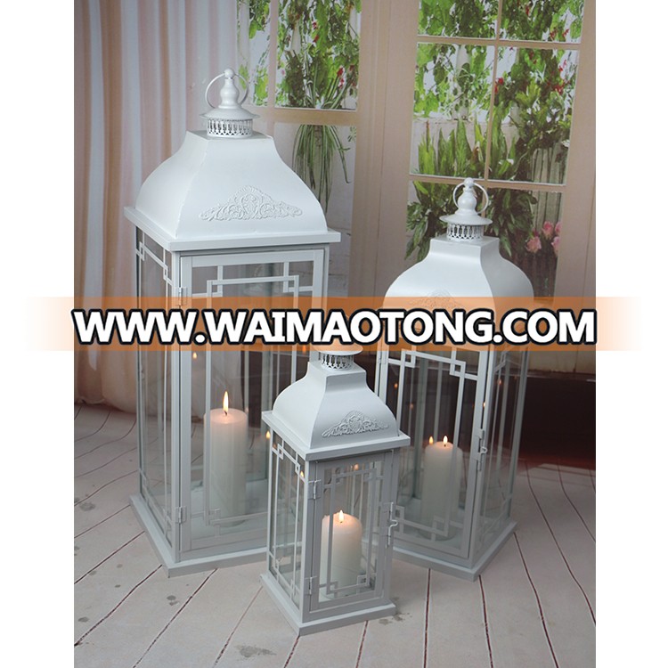 Set Of 3 new design romantic  white metal modern lantern