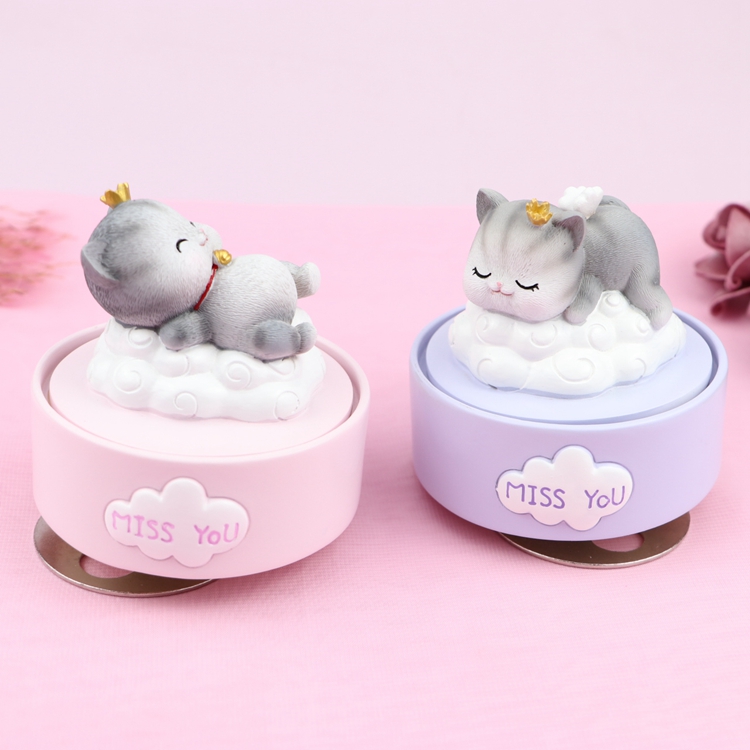 2019 Super cute angel cat music box decoration