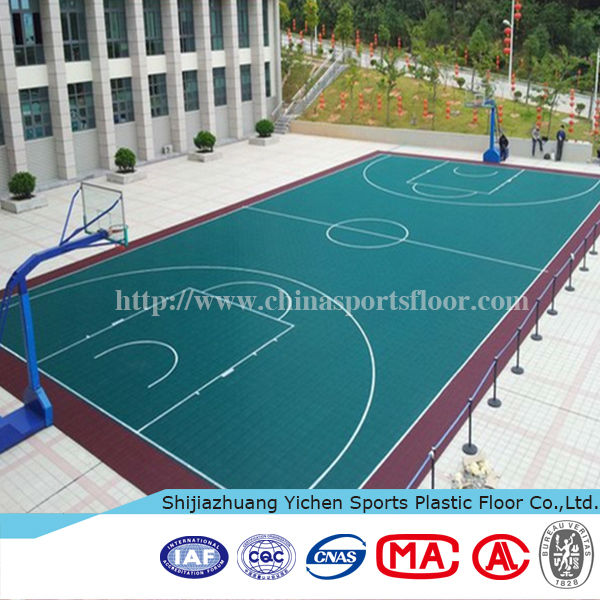 temporary interlocking basketball court