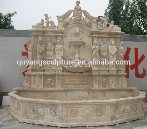 Cheap Outdoor Hand Carved White Marble Wall Fountain