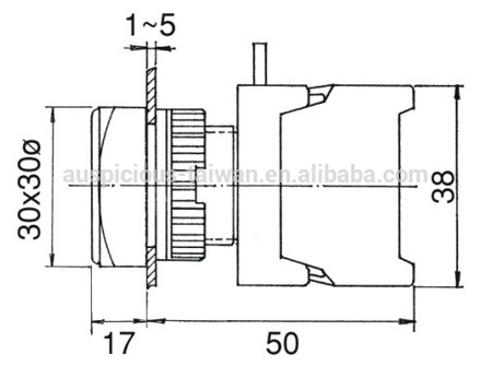 22mm IP65 Waterproof Square Head Momentary Push Button Switch (XBS22)