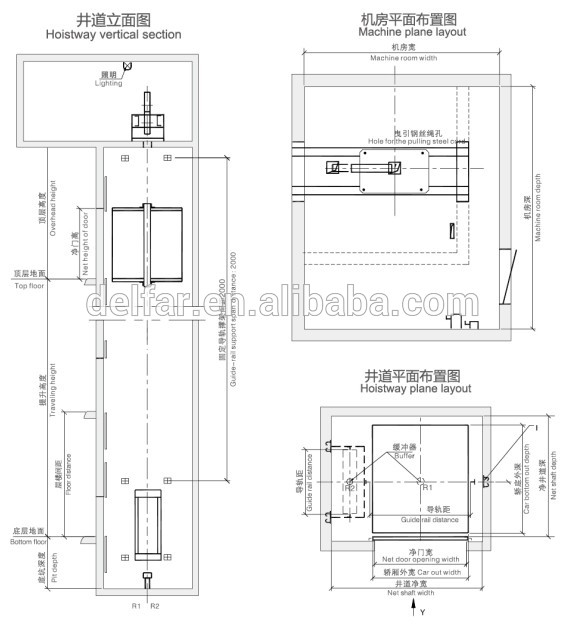 Small Dumbwaiter Elevator ,0.4M/S Food Elevator for Kitchen