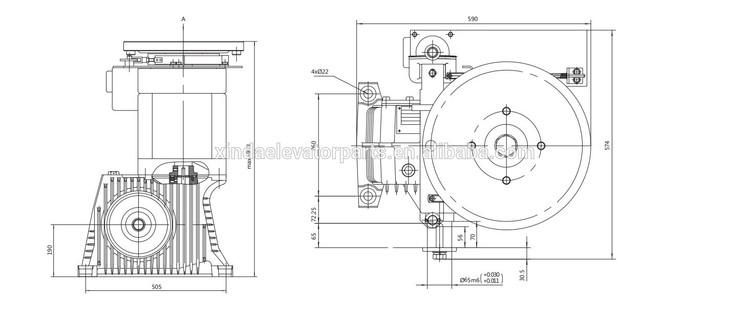 Geared escalator driving machine/ Traction machine for escalator ET160, escalator spare part