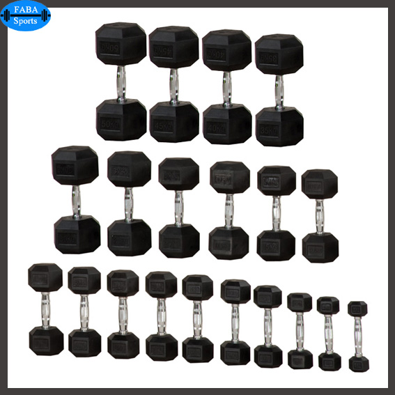 DUM-2201 Dumbbell Commercial Use Hex Rubber Coated Dumbbell