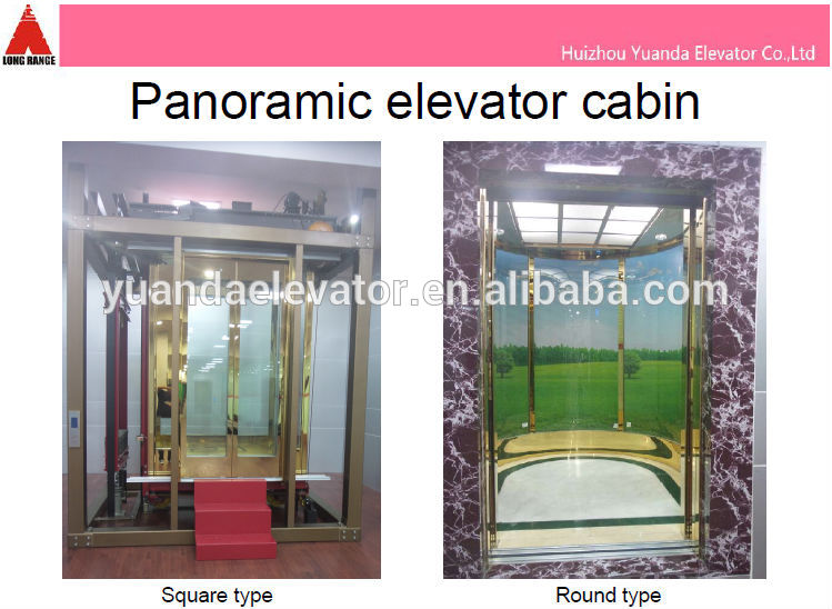 Yuanda square glass lift