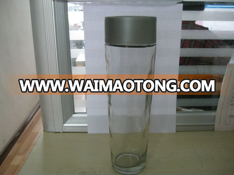 750ml wholesale voss glass water bottle with lid made in china