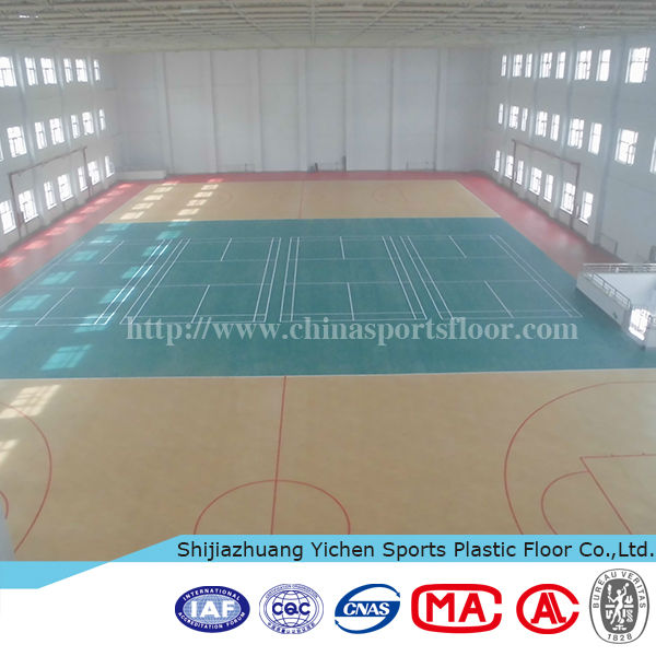 Wood pattern pvc plastic floor for sports court