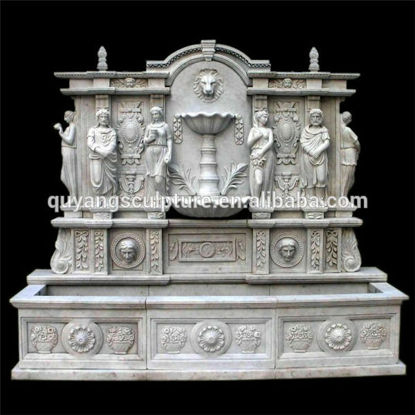 Cheap Outdoor Hand Carved White Marble Wall Fountain