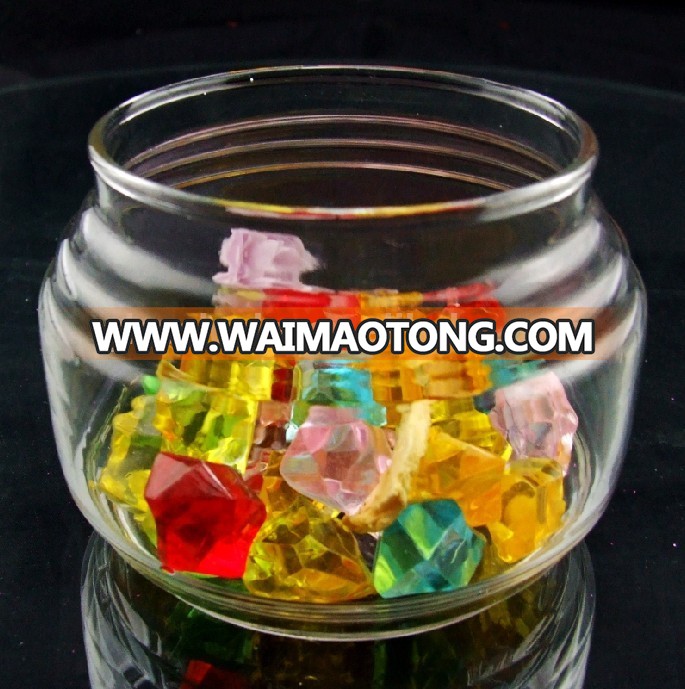 Glass Candy Jar Crystal Glass Jar with Glass Lid