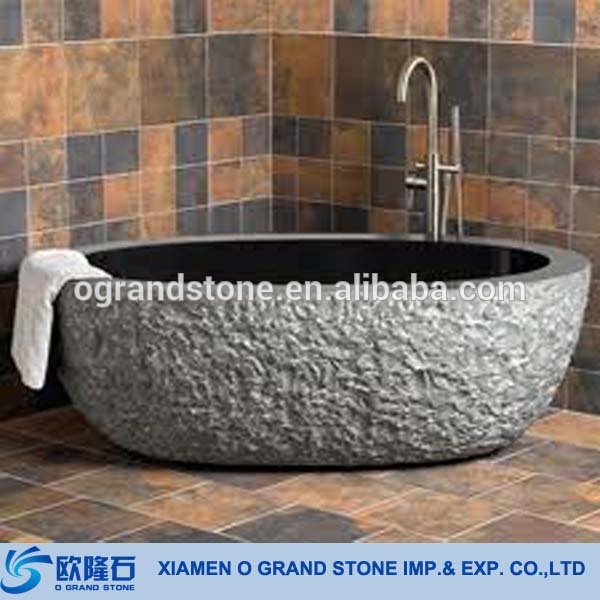 European Style Solid Simple Red Marble Bathtub