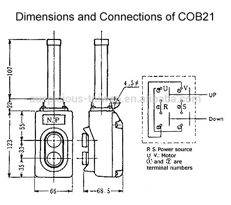 COB21 Direct Operation Hoist Push Button Pendant Switch