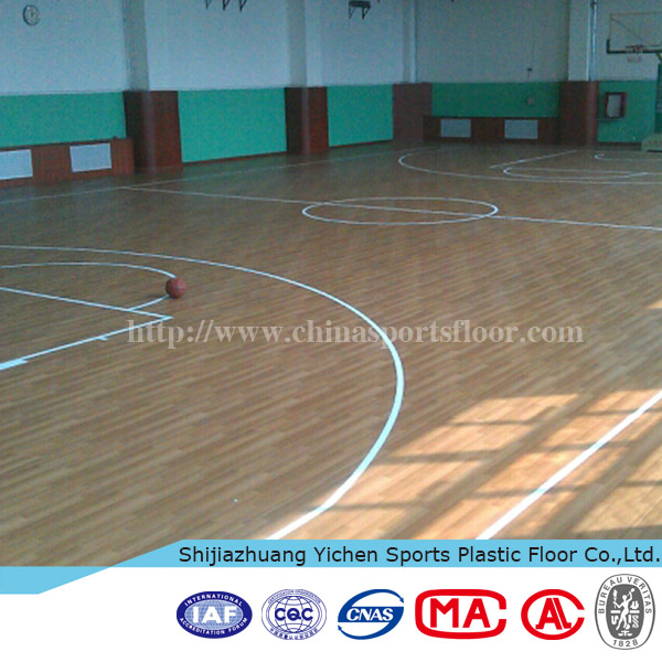 Wood pattern pvc plastic floor for sports court