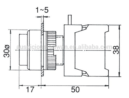 22mm IP65 Waterproof Round Head Momentary Push Button Switch (XBL22)