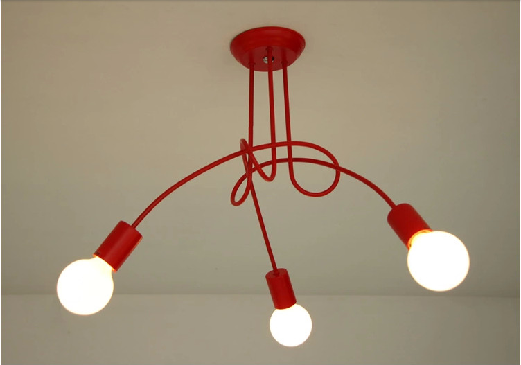 Iron Ceiling Lamp Black White Red