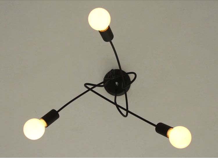 Iron Ceiling Lamp Black White Red