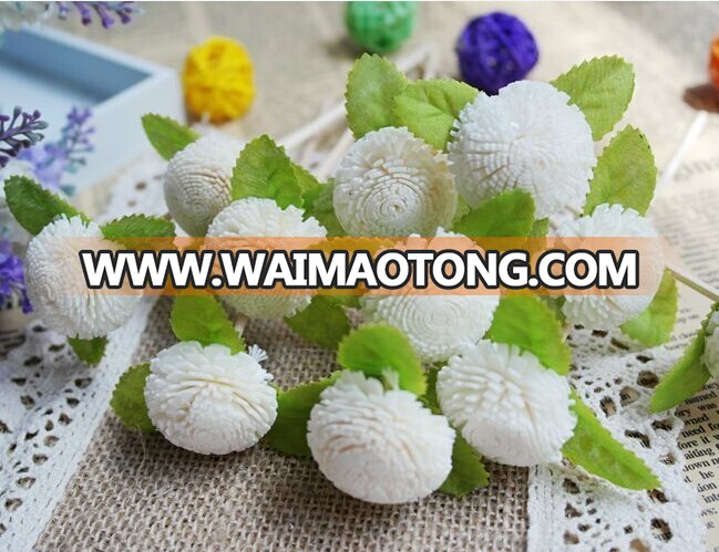 Popular decorative reed diffuser sola wood flower with green leaf