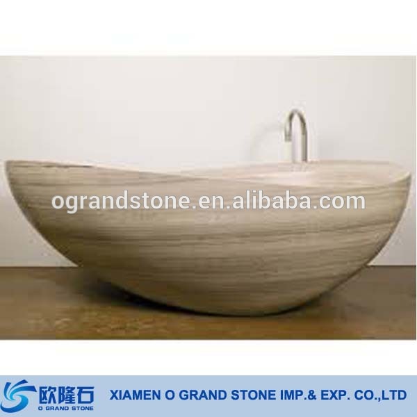 European Style Solid Simple Red Marble Bathtub