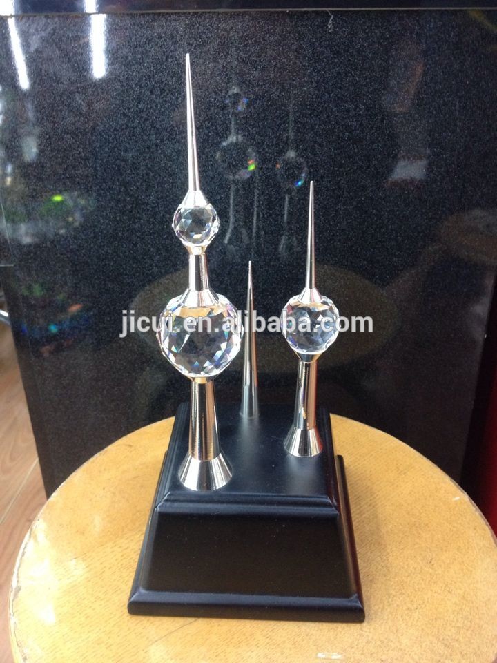 Hight Quality Crystal 24k Kuwait tower model for souvenir gift JC-05