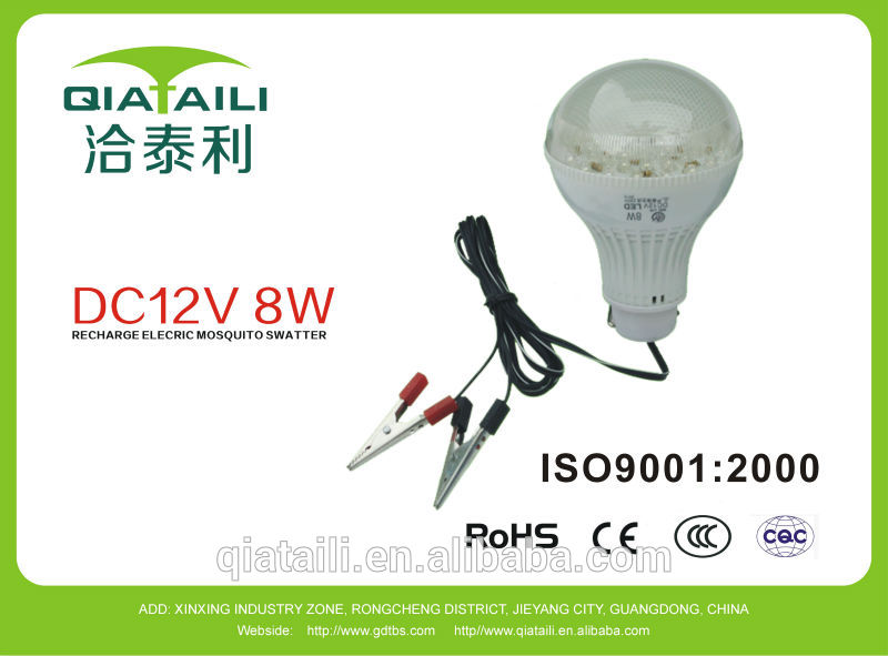 DC12V 8w LED BULB with clamp E27 base CE/ROHS