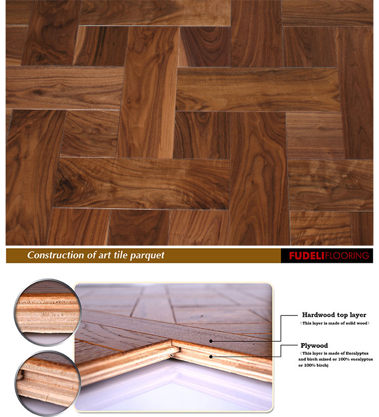 Great quality certified acacia wood wooden parquet floor tiles