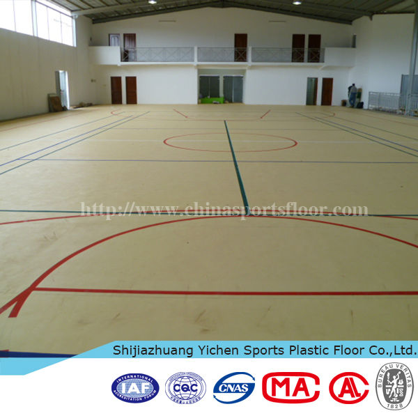 Wood pattern pvc plastic floor for sports court