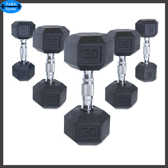 DUM-2201 Dumbbell Commercial Use Hex Rubber Coated Dumbbell