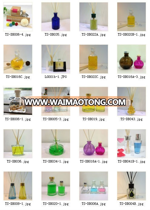 color sprayed empty aroma reed diffuser glass bottle with ceramic bird TS-DBA010