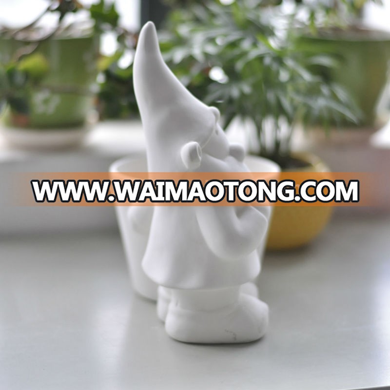 blank mini unpainted ceramics toys gifts paintable garden gnomes for kids