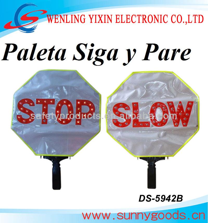 plastic hand held Stop slow paddle sign