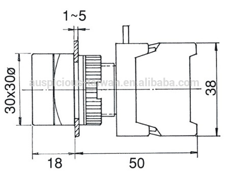 22mm IP65 Waterproof Square Guard Head Momentary Push Button Switch (XGS22)