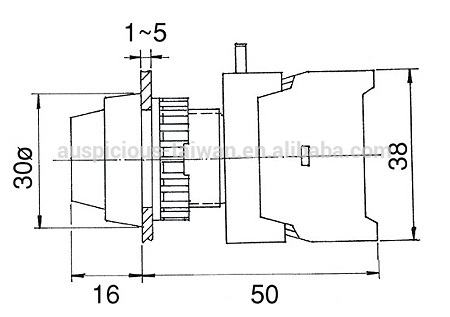 22mm, 25mm IP65 Waterproof Round Head Pilot Lamp, Indicator Light (PLN-22A/25A)