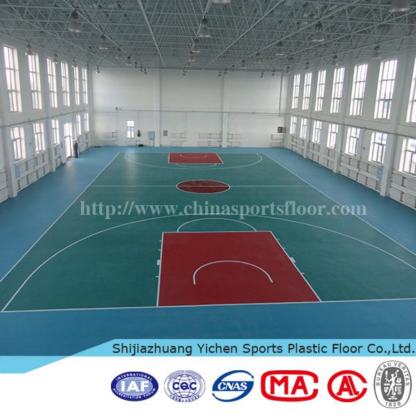 Wood pattern pvc plastic floor for sports court