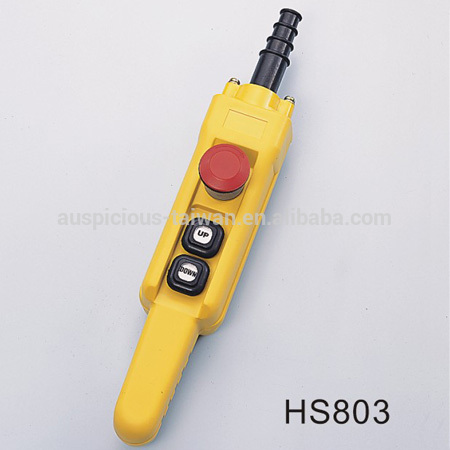 HS803 Pistol Grip Hoist Waterproof Push Button Pendant Switch with Emergency Stop