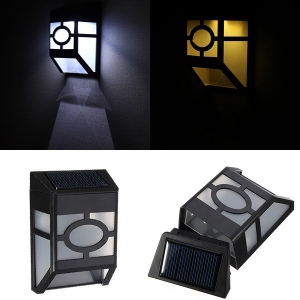 High quality plastic outdoor light  led small solar fences lights ,plastic black solar wall light for outdoor lighting use